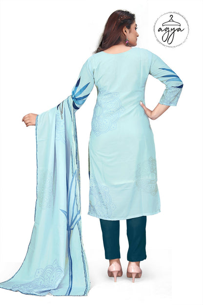 AGYA Serene Bloom Muslin Kurti Set