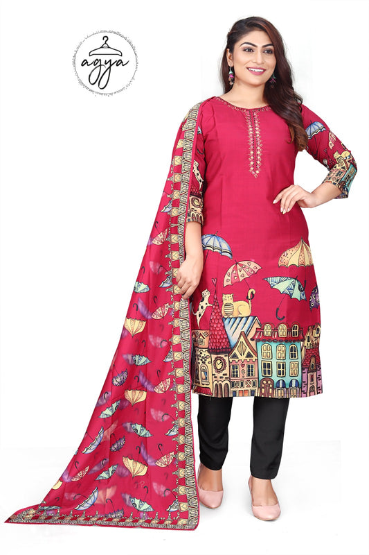 AGYA Urban Charm Muslin Kurti Set
